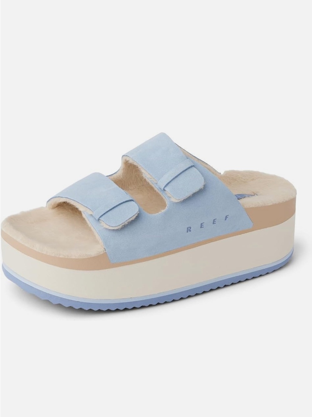 REEF Women's Ojai Ciara Platform Dusty Blue Slides size 8 NWT